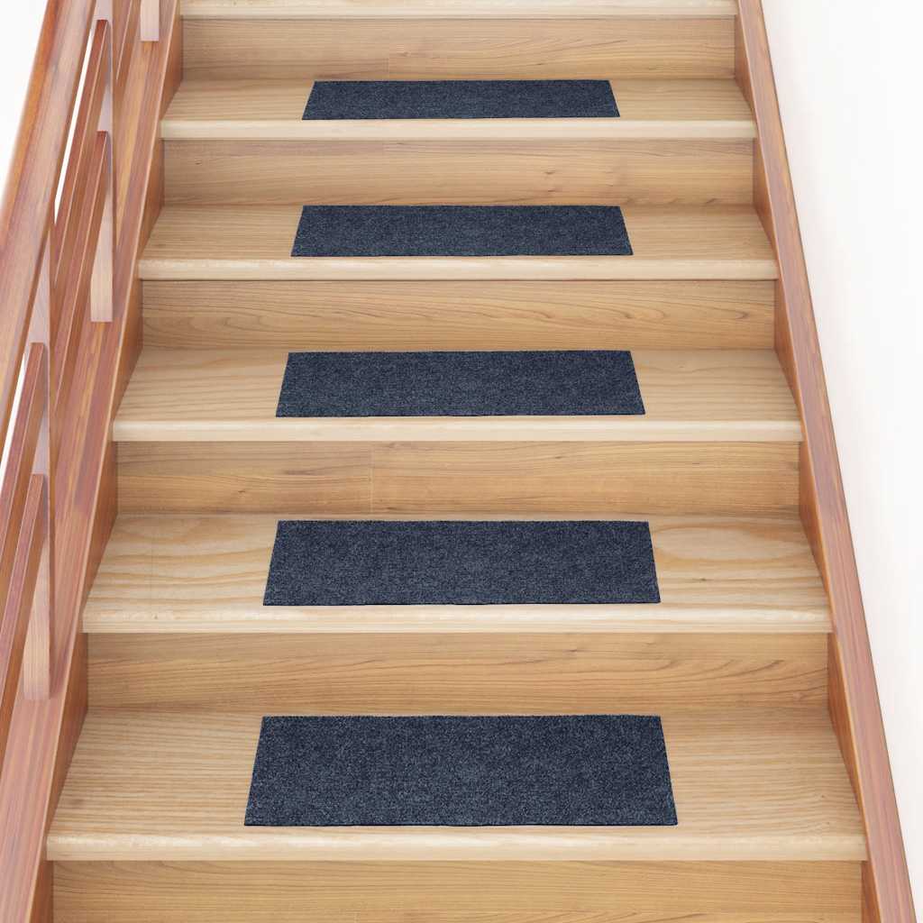 Vidaxl trapmatten zelfklevend 15 stuks 60x25 cm grijs blauw rechthoekig