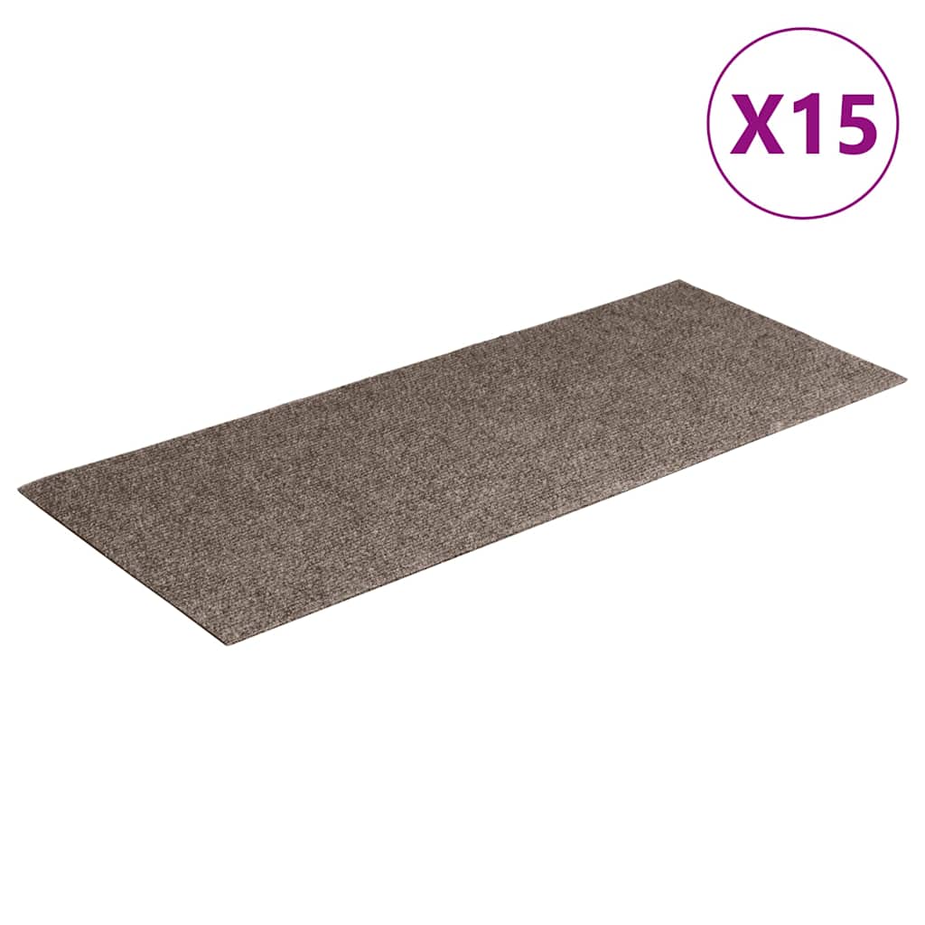 Vidaxl 15 st trapmatten zelfklevende rechthoekig 60x25 cm crèmekleurig