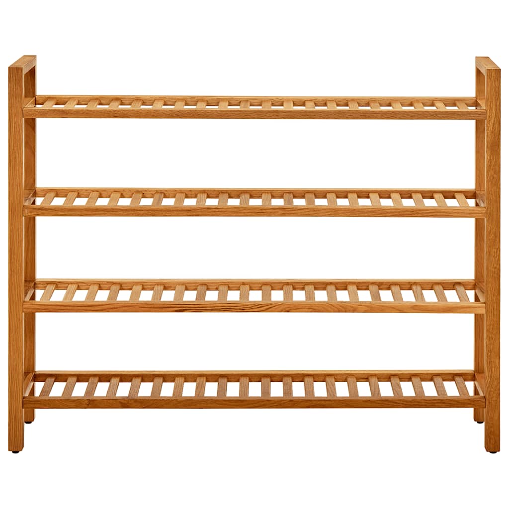 Vidaxl schoenenrek met 4 planken 100x27x80 cm massief eikenhout