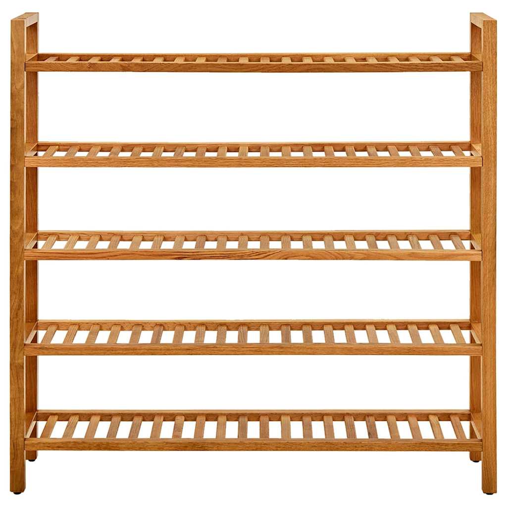 Vidaxl schoenenrek met 5 planken 100x27x100 cm massief eikenhout