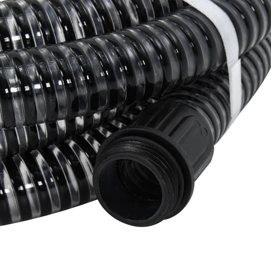 Vidaxl zuigslang met messing koppelingen 1,1'' 4 m pvc zwart