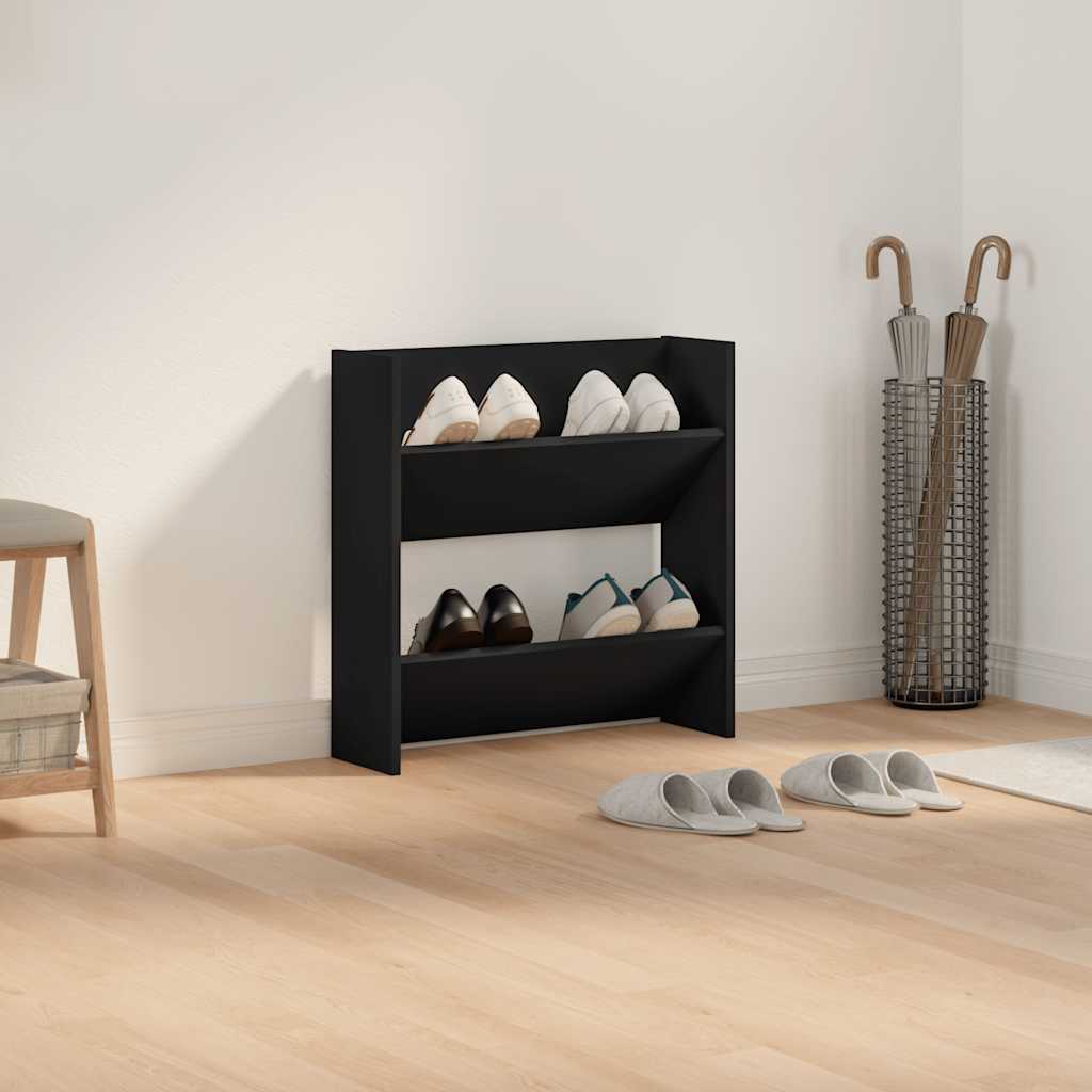 VidaXL Wandschoenenkast 60x18x60 cm bewerkt hout zwart