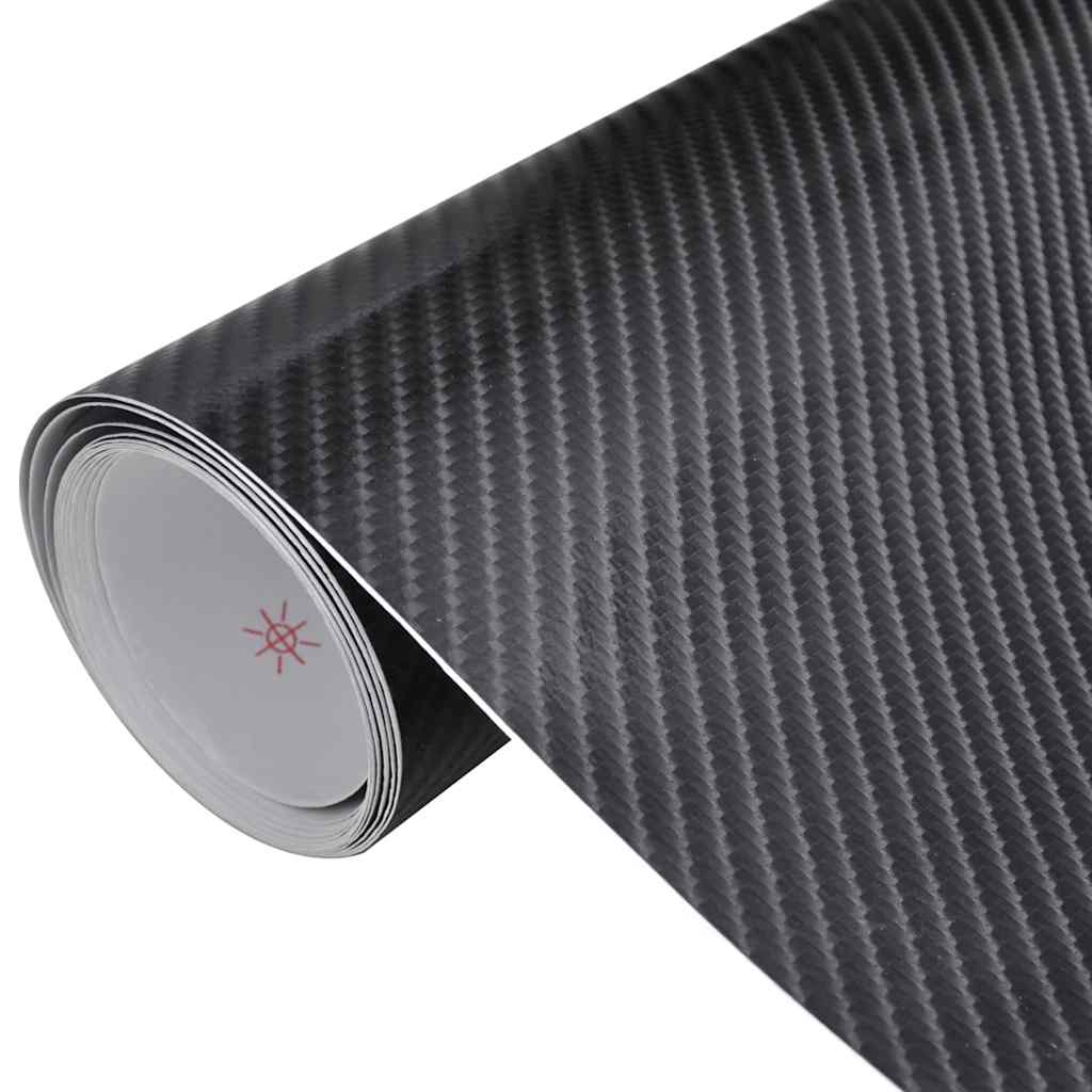 Vidaxl 2 st autofolie 4d ​​100x150 cm + 50x150 cm zwart