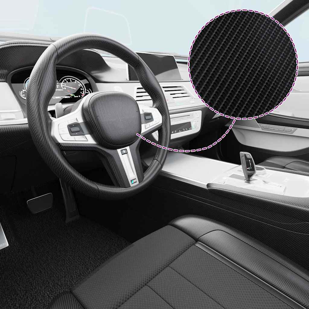 Vidaxl 2 st autofolie 4d ​​100x150 cm + 50x150 cm zwart