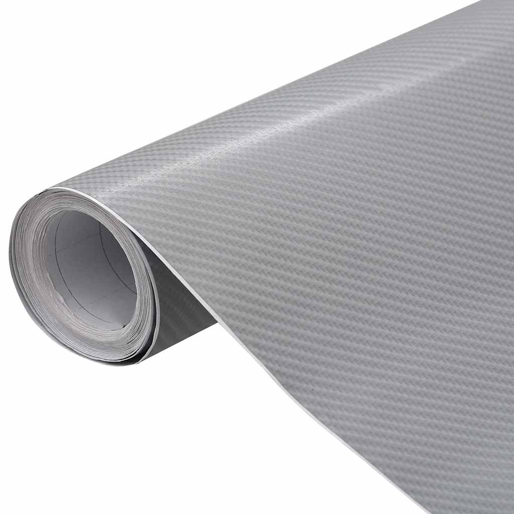 Vidaxl autofolie 4d 100x150 cm zilverkleurig