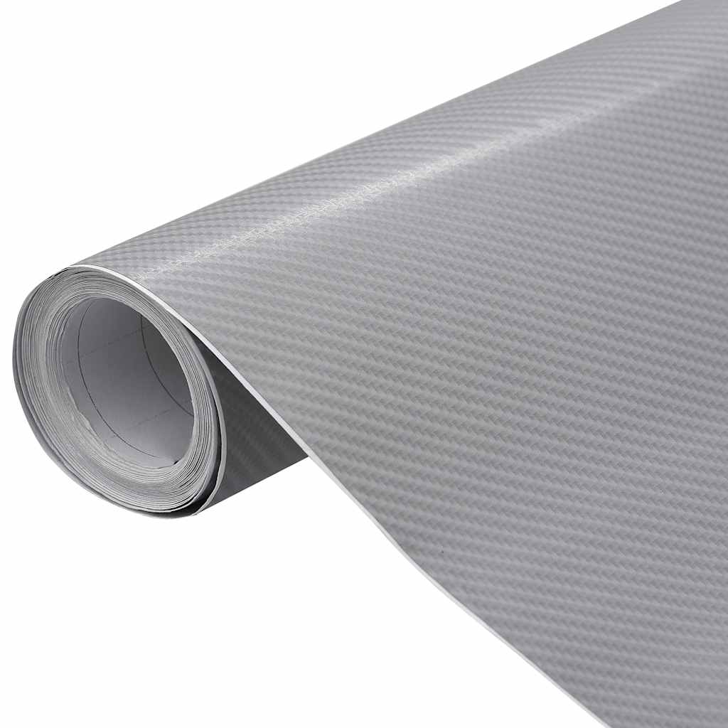 Vidaxl autofolie 4d ​​100x150 cm zilverkleurig