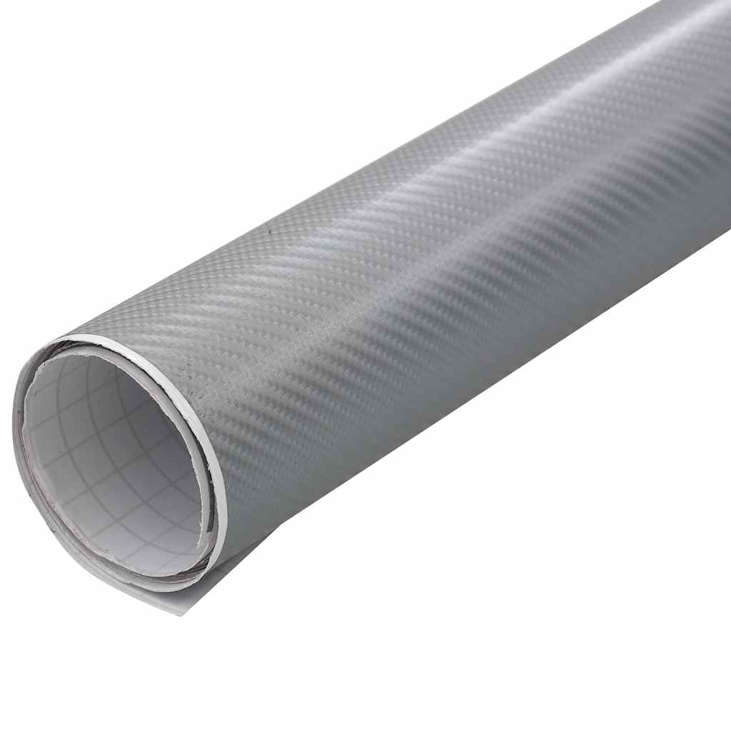 Vidaxl autofolie 4d ​​100x150 cm zilverkleurig