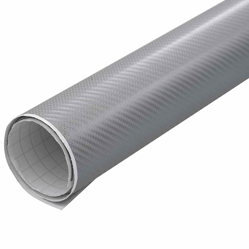 Vidaxl 2 st autofolie 4d ​​100x150 cm + 50x150 cm zilverkleurig