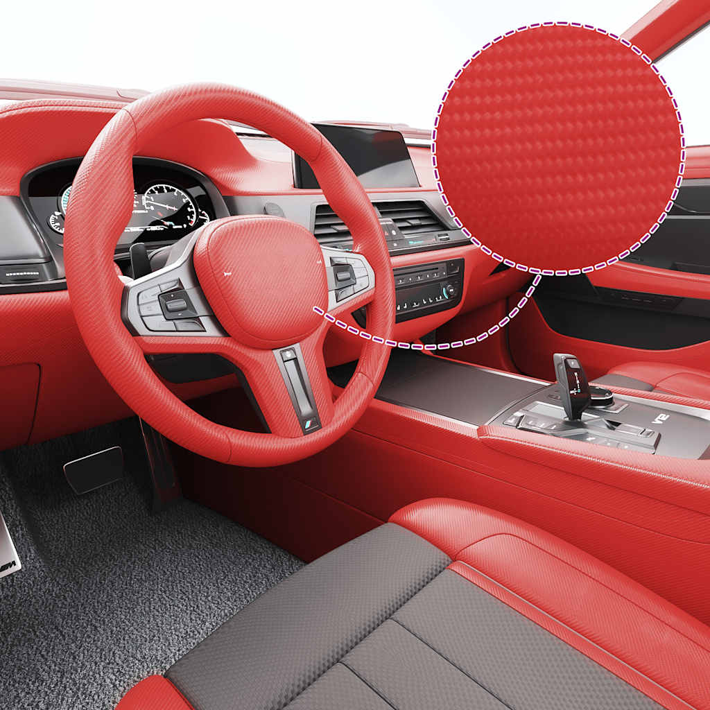 Vidaxl 2 st autofolie 4d ​​100x150 cm + 50x150 cm rood