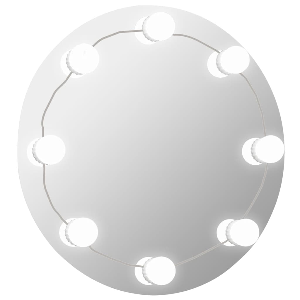 Vidaxl wandspiegel zonder lijst met led-lampen rond glas