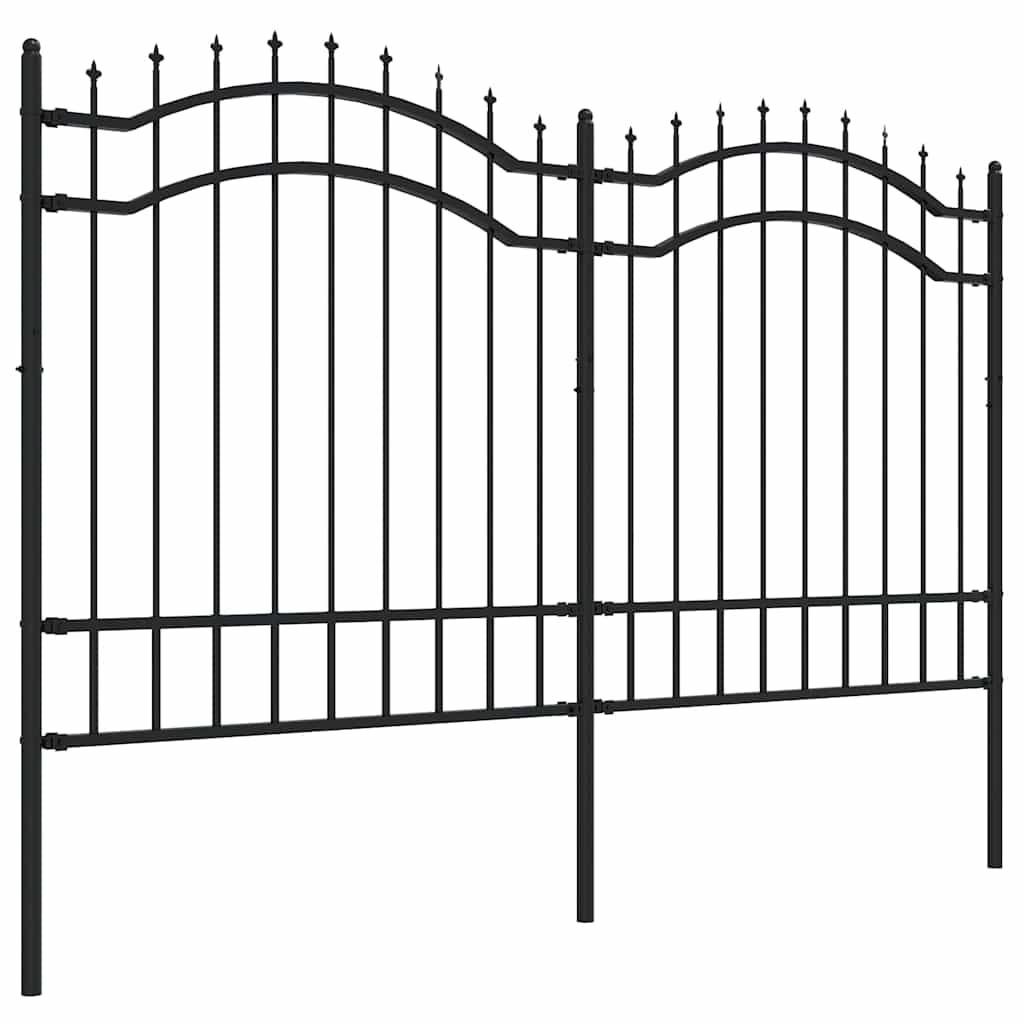 Vidaxl tuinhek met speerpunt zwart 239x125 cm gepoedercoat staal