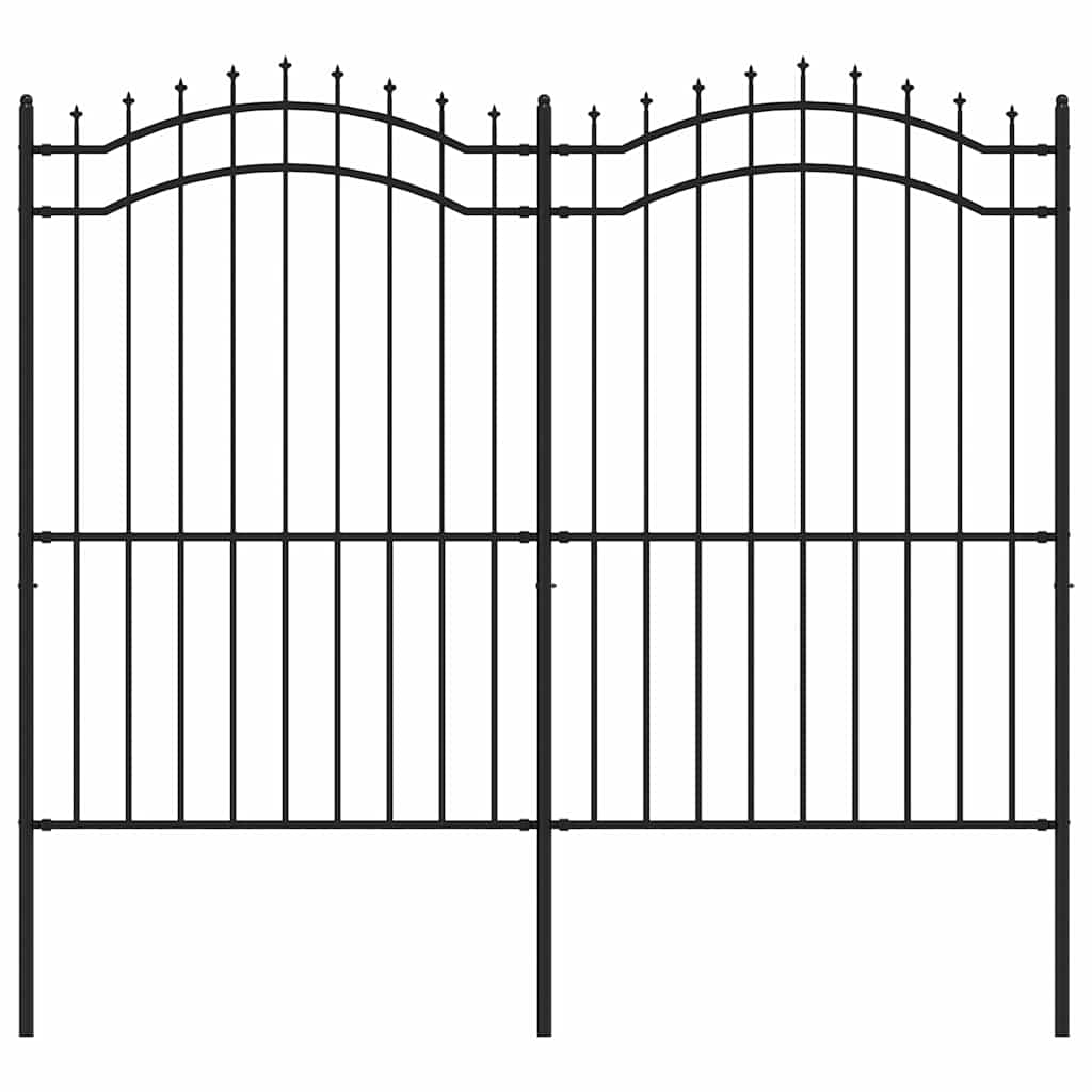 Vidaxl tuinhek met speerpunt zwart 239x175 cm gepoedercoat staal