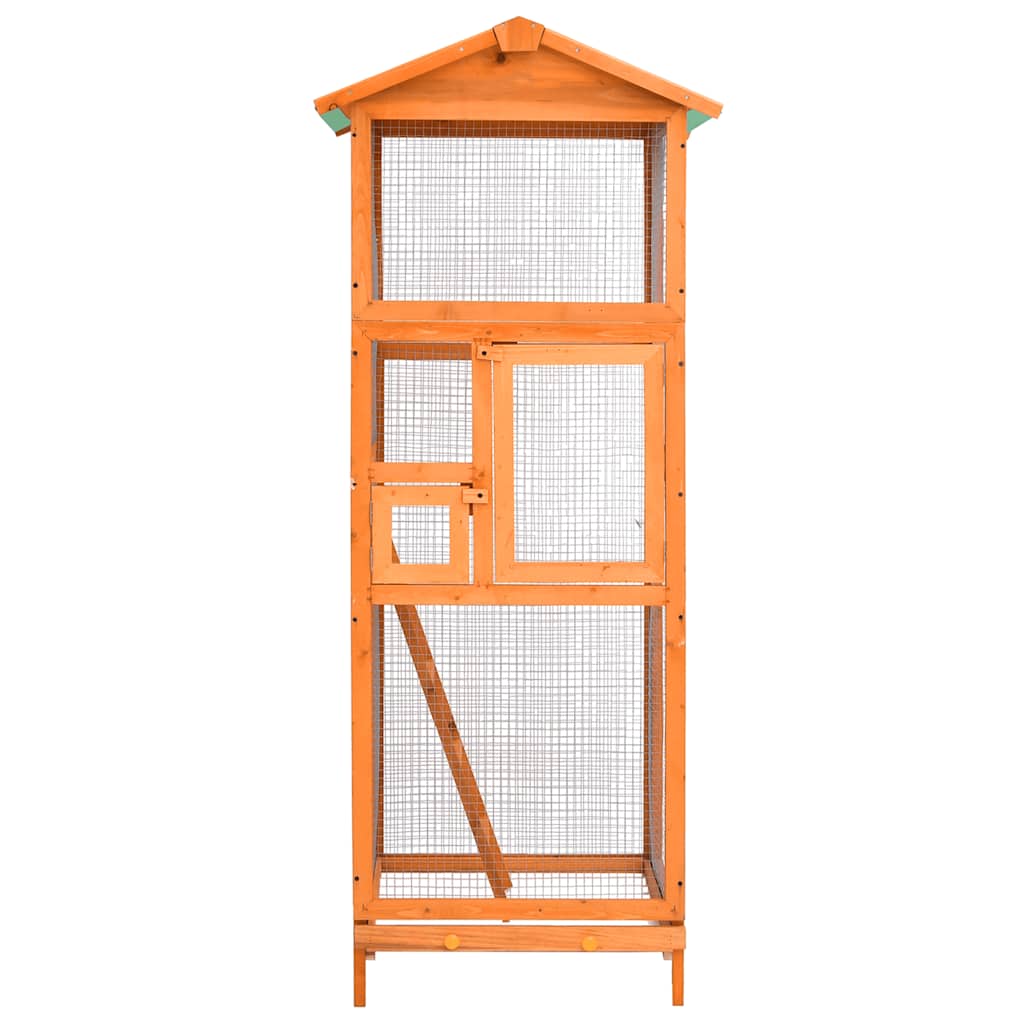 Vidaxl vogelkooi 68x62x166 cm massief vurenhout