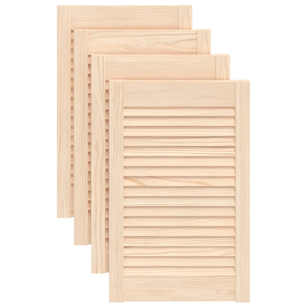 Vidaxl kastdeuren met lamellen 4 st 61,5x39,4 cm massief groenenhout