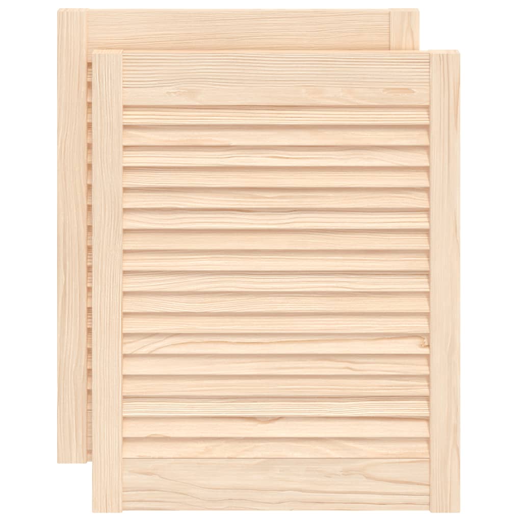 Vidaxl kastdeuren met lamellen 2 st 61,5x49,4 cm massief groenenhout