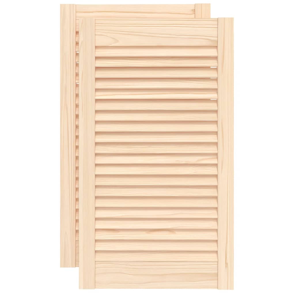 Vidaxl kastdeuren met lamellen 2 st 69x39,4 cm massief groenenhout