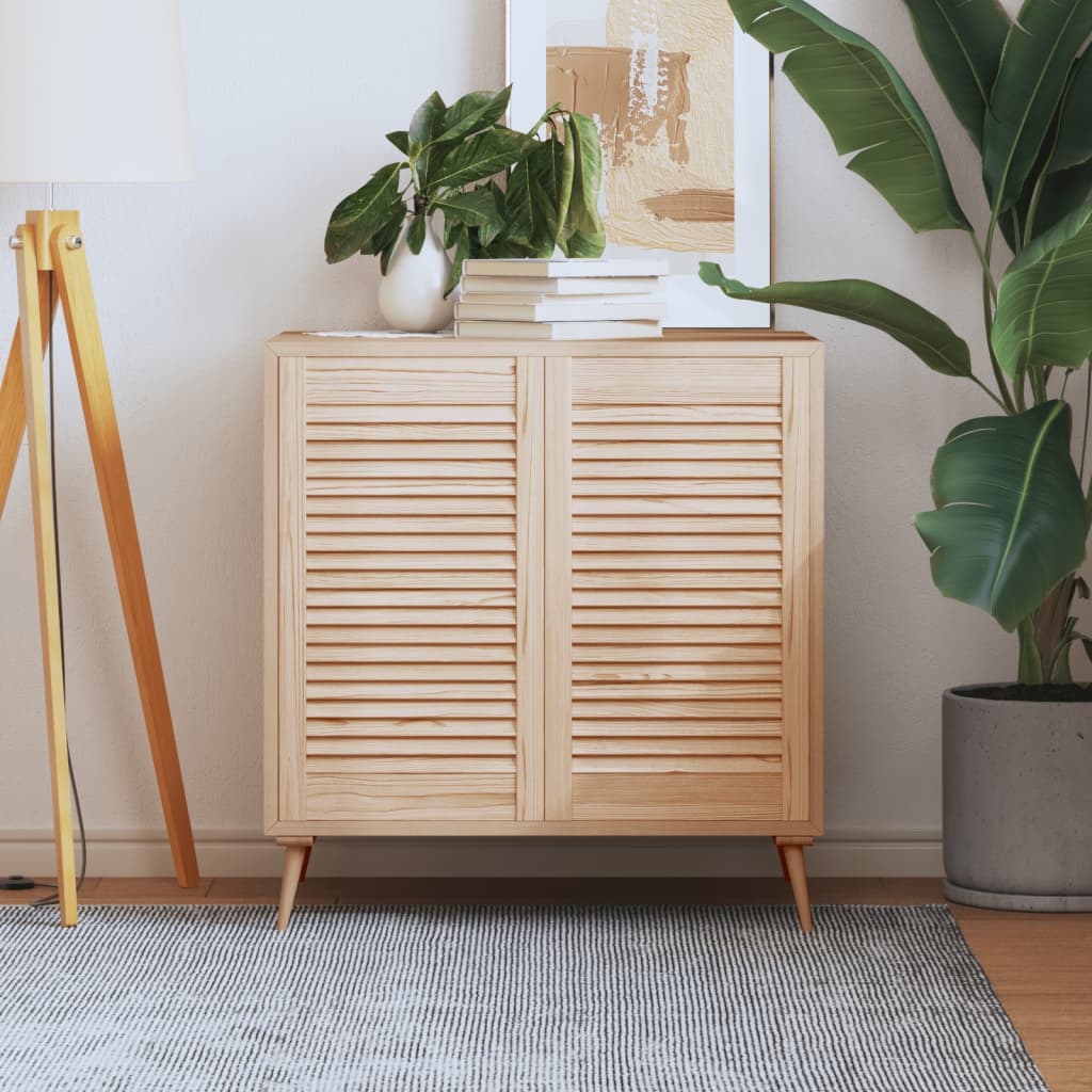Vidaxl kastdeuren met lamellen 2 st 69x39,4 cm massief groenenhout
