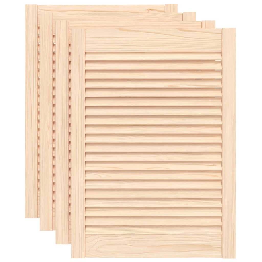 Vidaxl kastdeuren met lamellen 4 st 69x49,4 cm massief groenhout