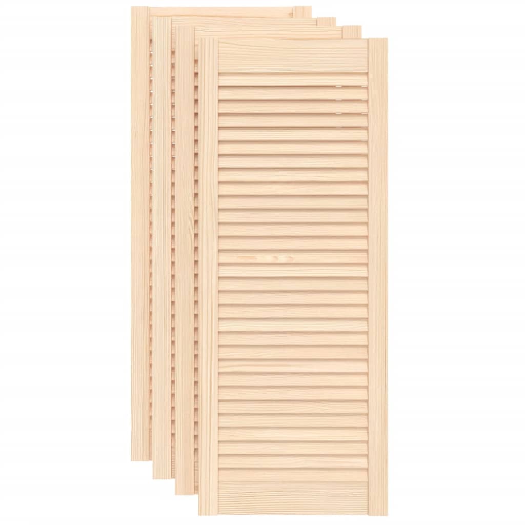 Vidaxl kastdeuren met lamellen 4 st 99,3x39,4 cm massief groenenhout