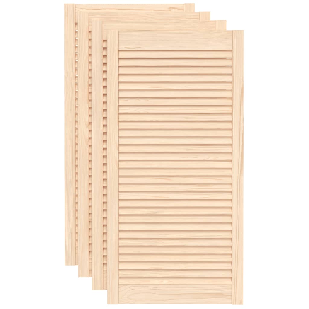 Vidaxl kastdeuren met lamellen 4 st 99,3x49,4 cm massief groenhout