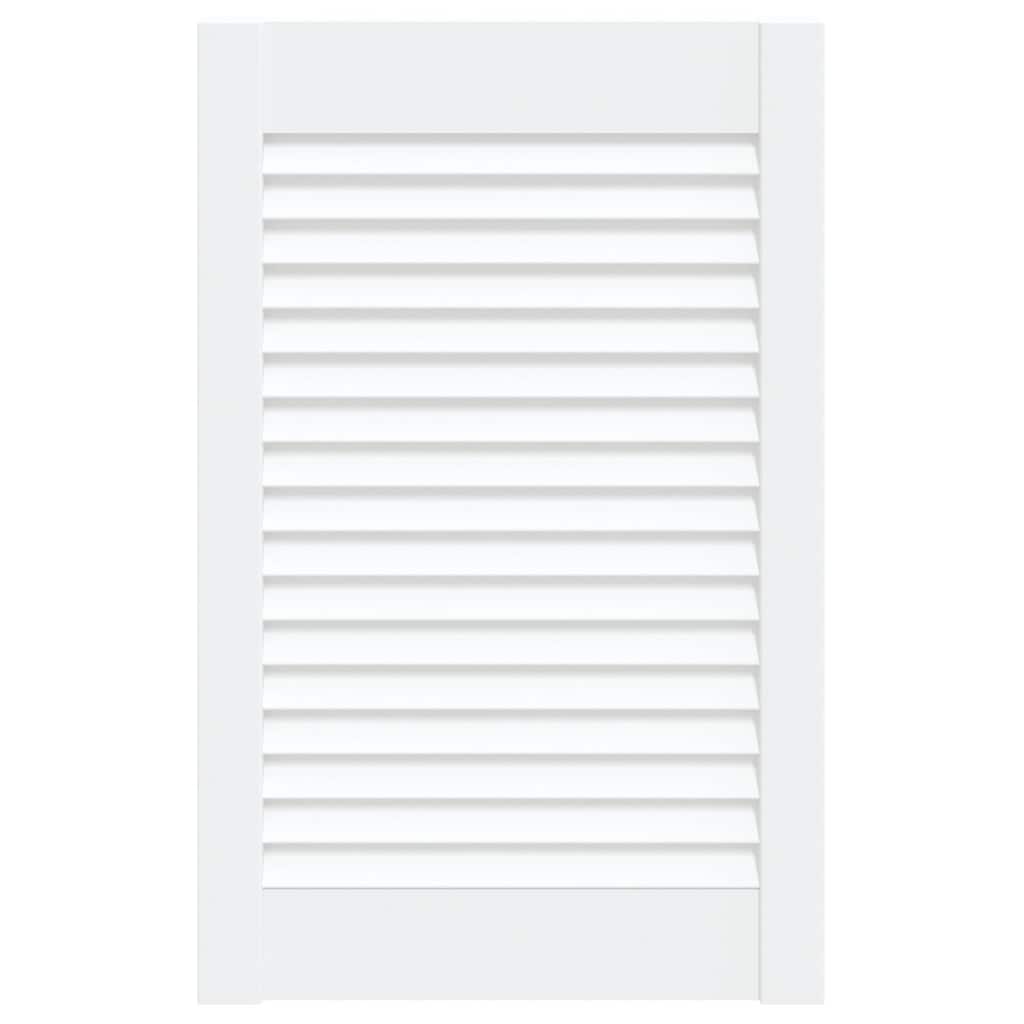 Vidaxl kastdeur met lamellen 61,5x39,4 cm massief grenenhout wit