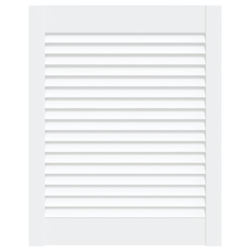 Vidaxl kastdeur met lamellen 61,5x49,4 cm massief groenhout wit