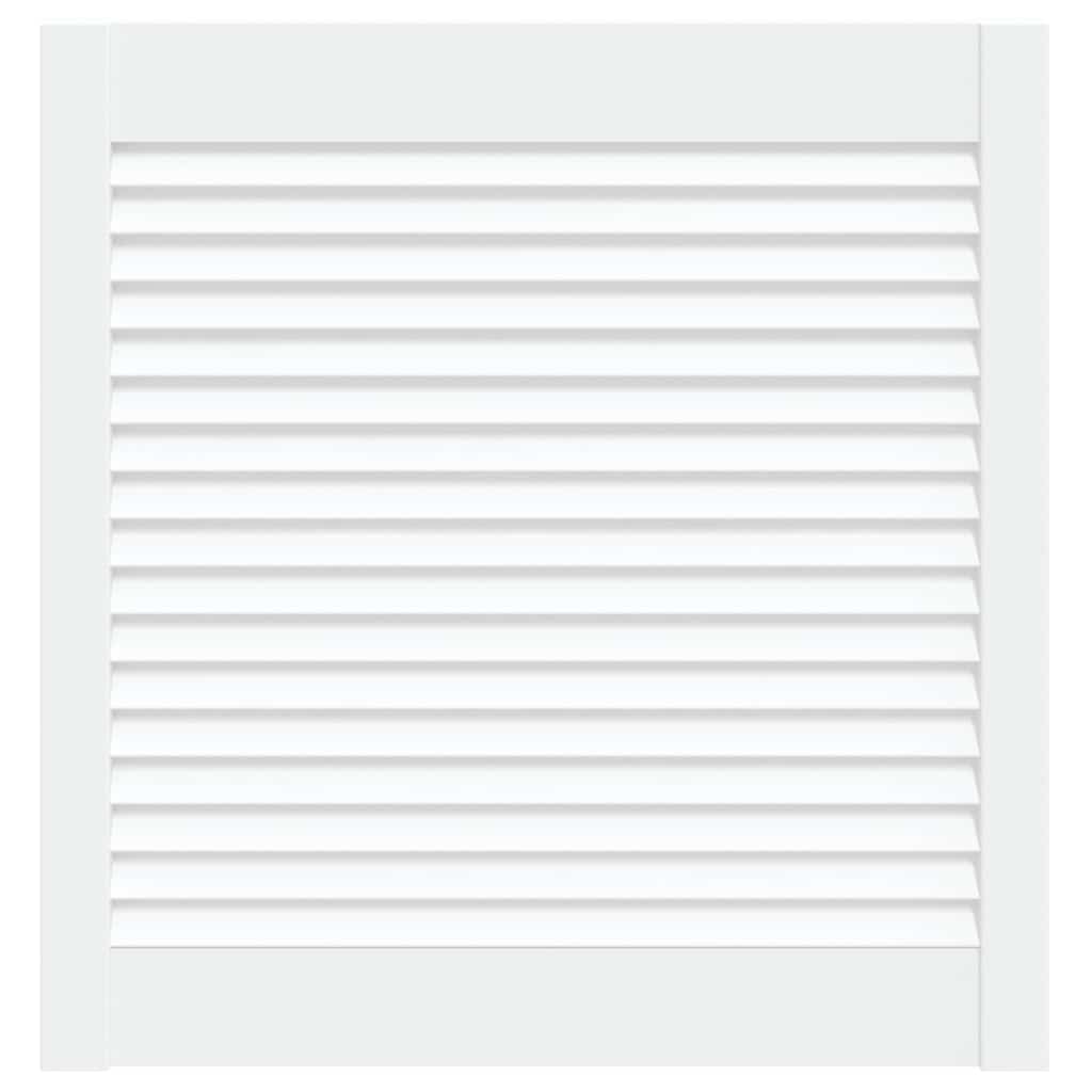 Vidaxl kastdeur met lamellen 61,5x59,4 cm massief grenenhout wit