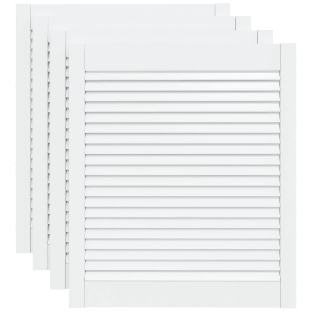 Vidaxl kastdeuren met lamellen 4 st 69x59,4 cm massief groenenhout wit