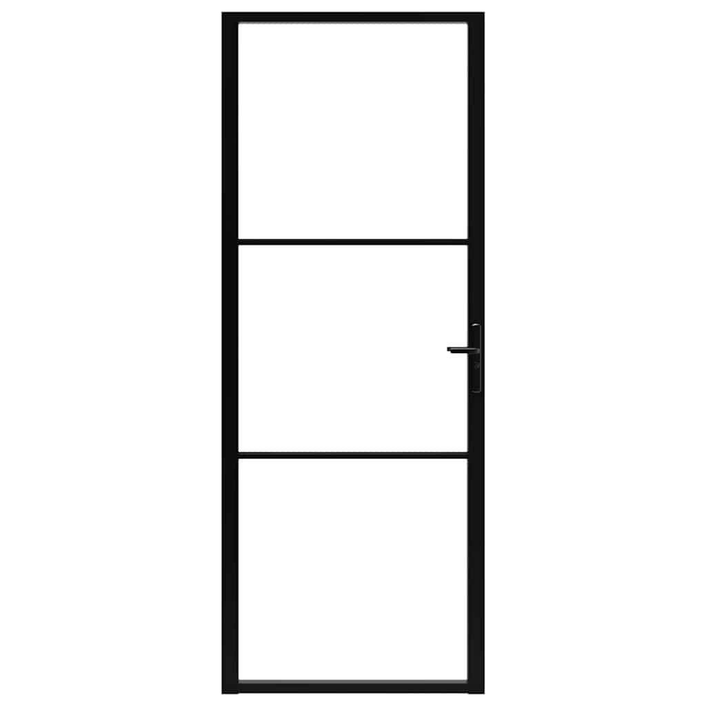 Vidaxl binnendeur 76x201,5 cm esg-glas en aluminium zwart