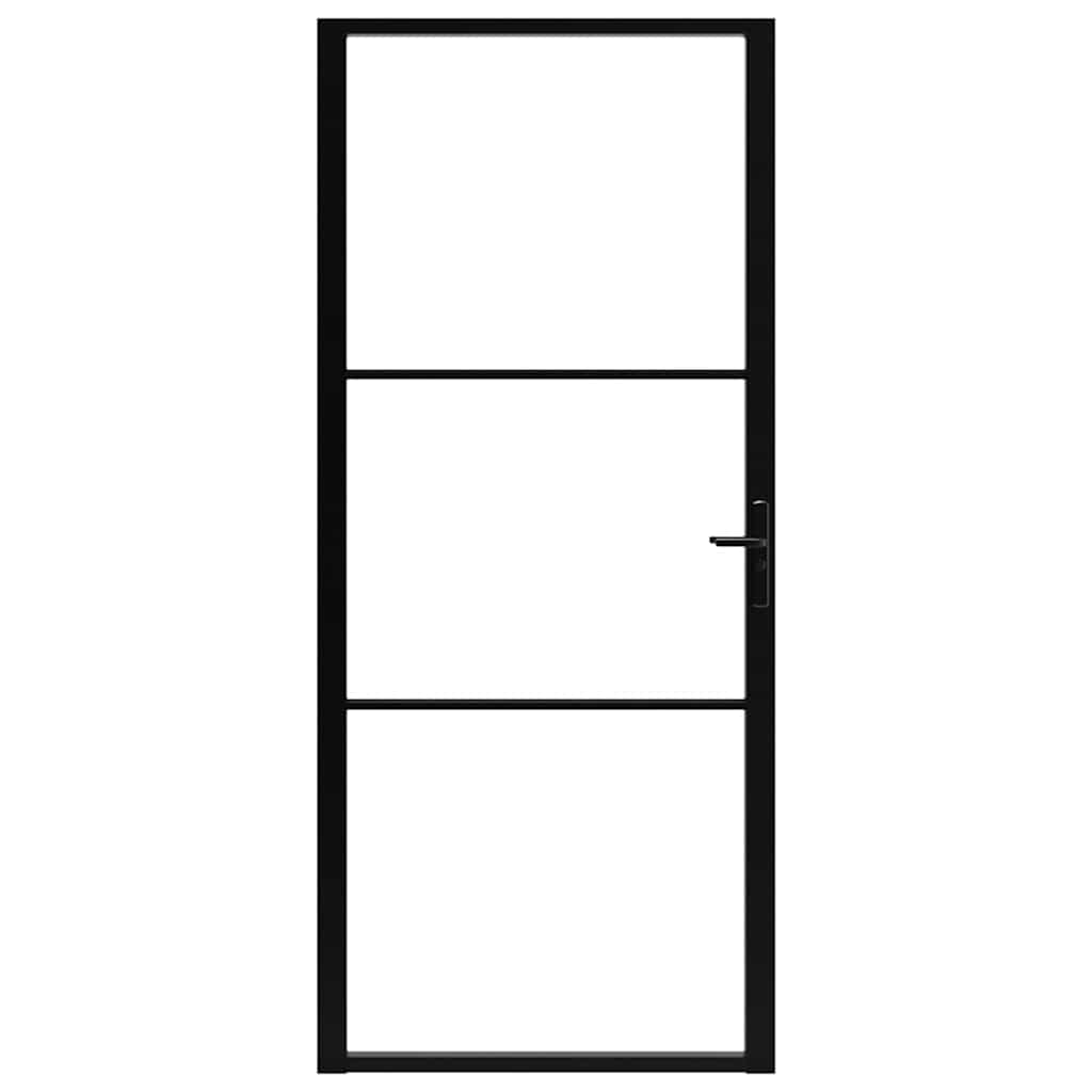 Vidaxl binnendeur 102,5x201,5 cm esg-glas en aluminium zwart