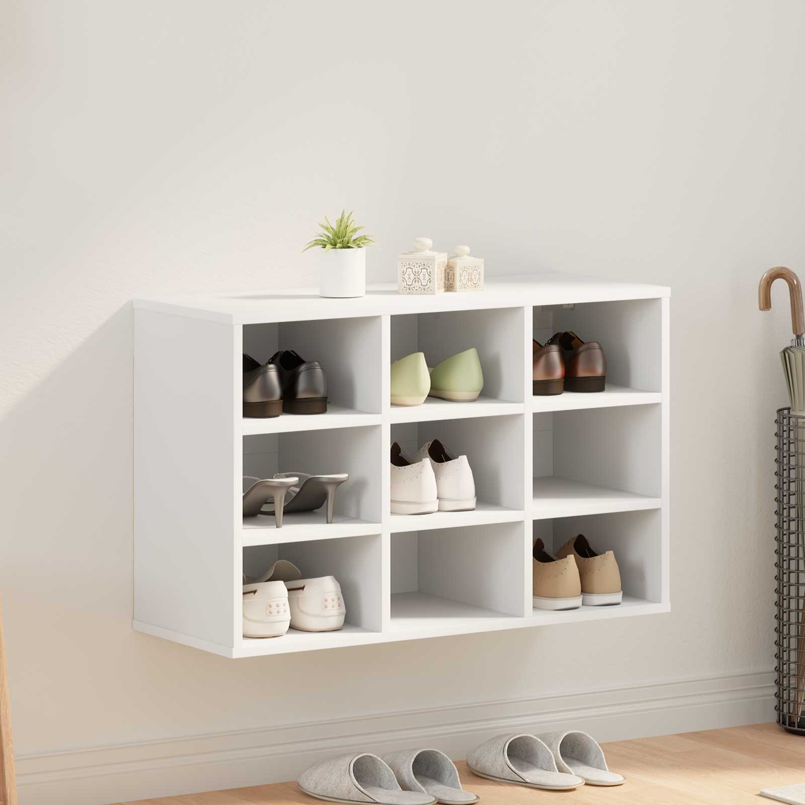 Vidaxl schoenenkast 77,5 x 30 x 51 cm bewerkt hout wit