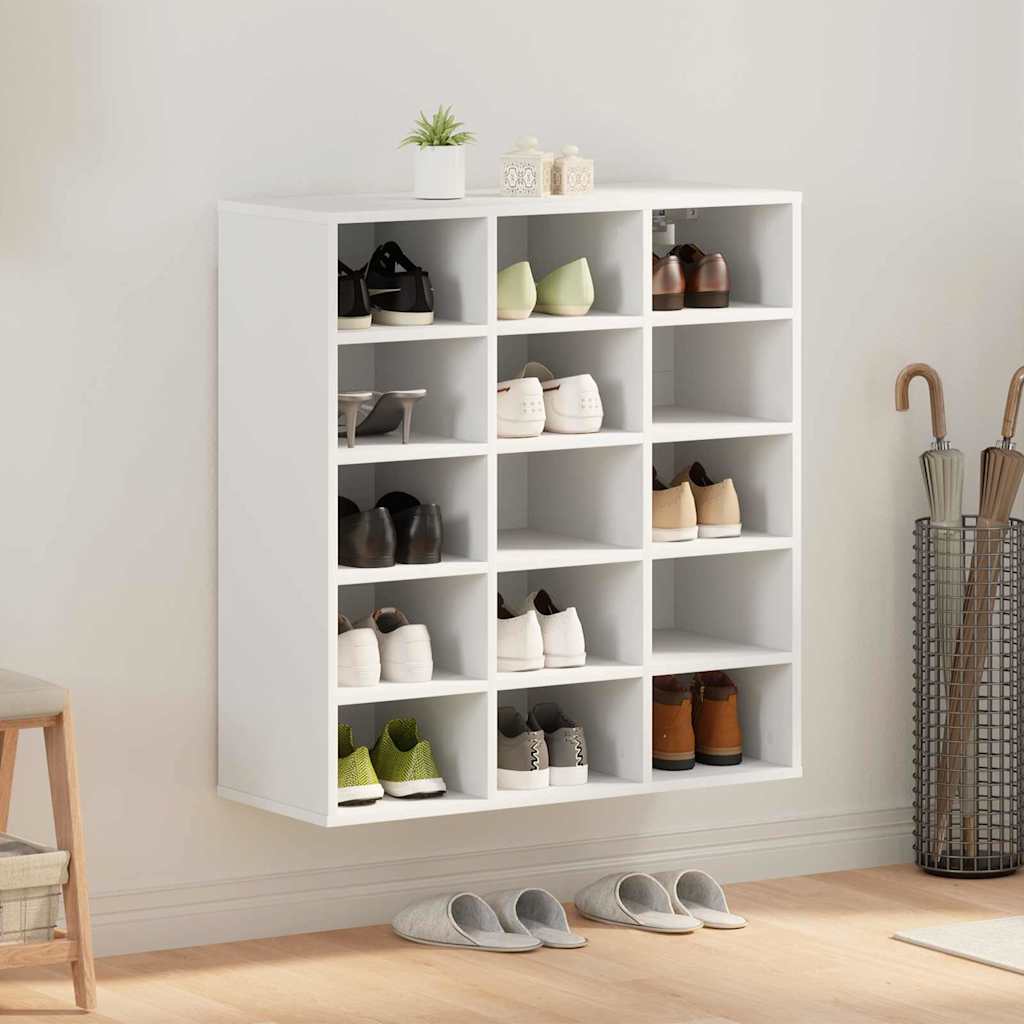 Vidaxl schoenenkast 77,5 x 30 x 83,5 cm bewerkt hout wit