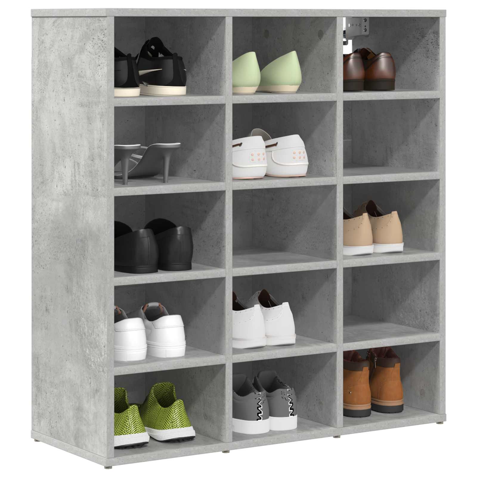 Vidaxl schoenenkast 77,5 x 30 x 83,5 cm bewerkt hout betongrijs