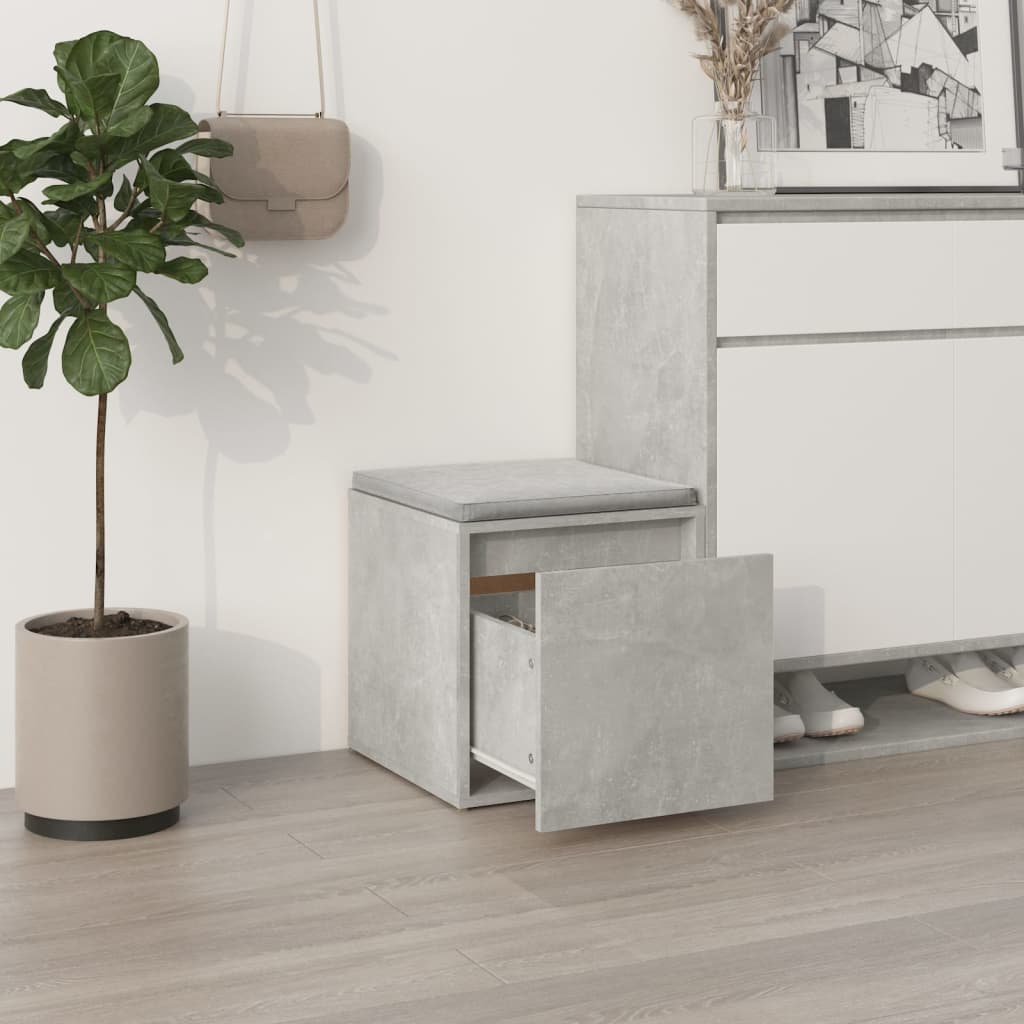VidaXL Opbergbox met lade 40,5x40x40 cm bewerkt hout betongrijs
