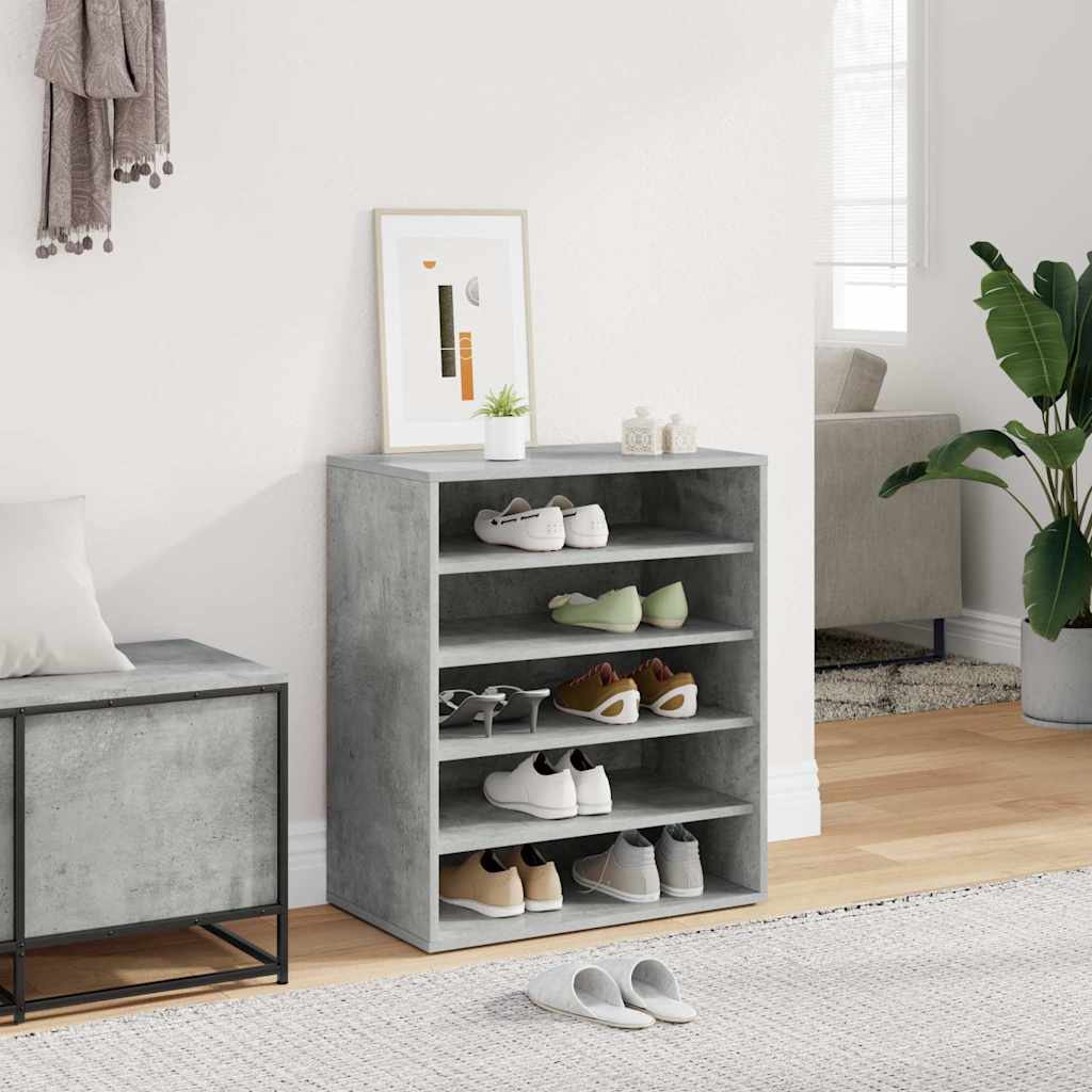Vidaxl schoenenkast 60x35x70 cm bewerkt hout betongrijs