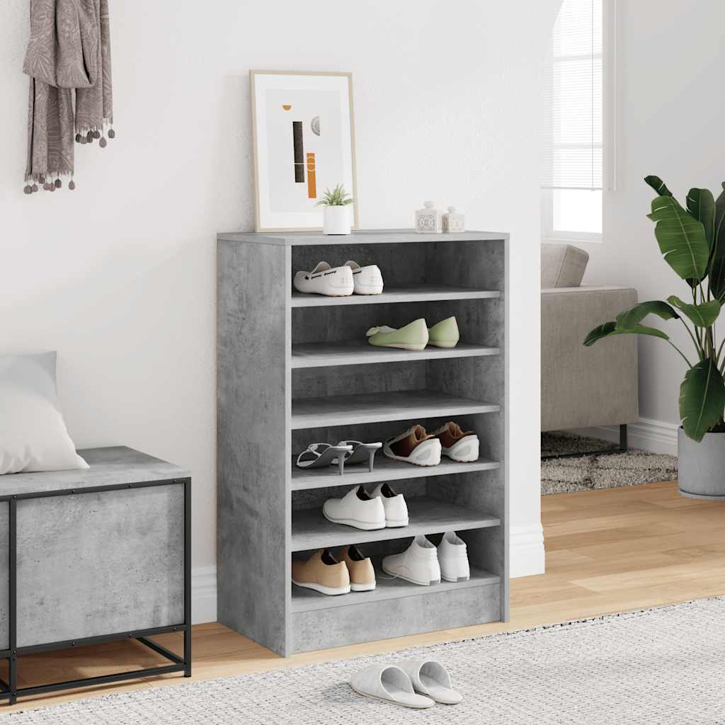 VidaXL Schoenenkast 60x35x92 cm bewerkt hout betongrijs