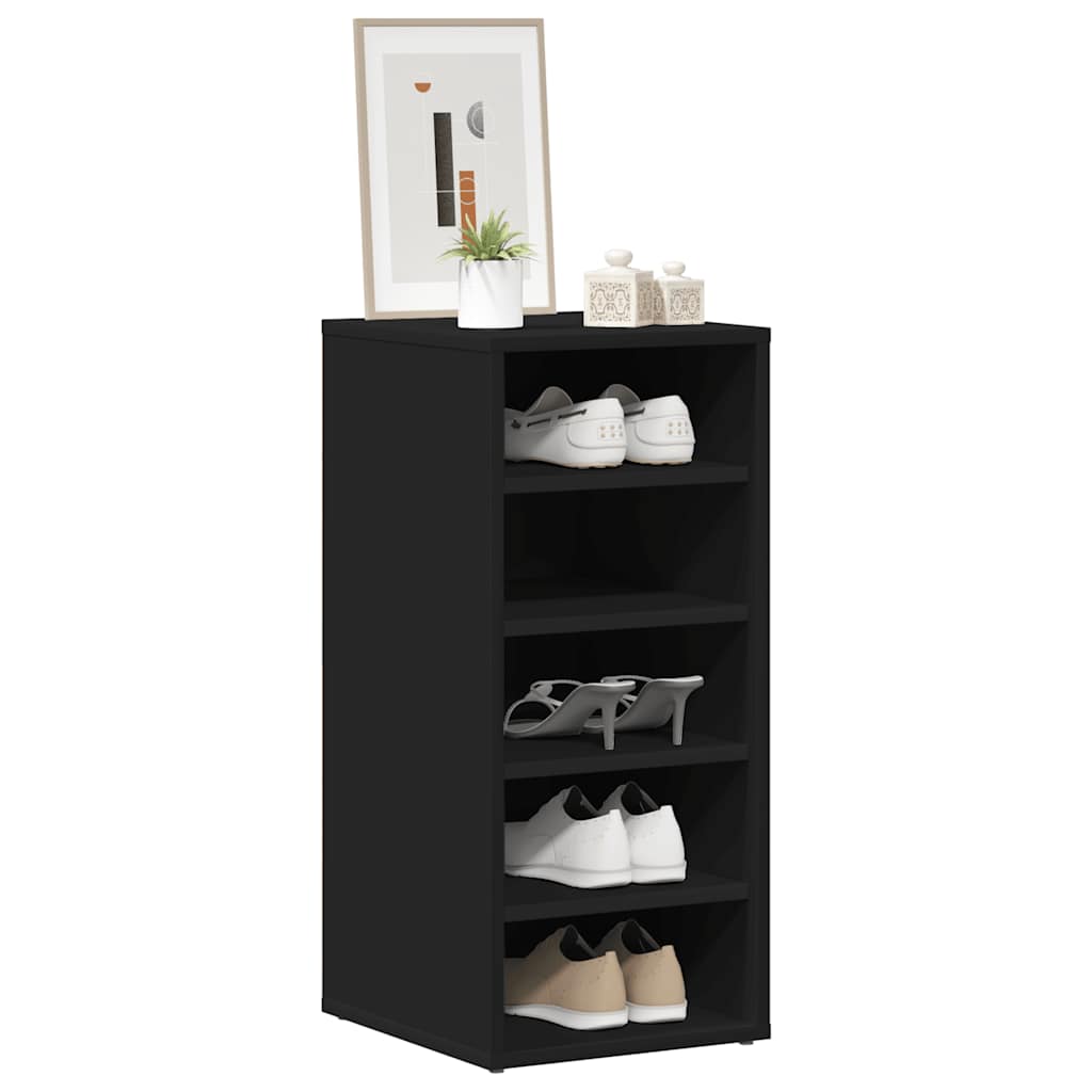 Vidaxl schoenenkast 31,5x35x70 cm spaanplaat zwart