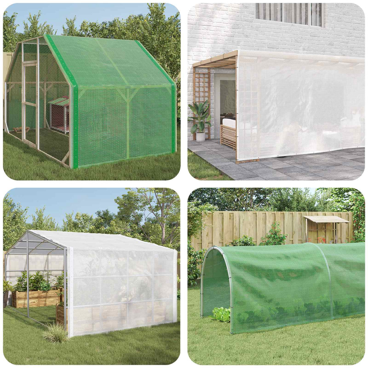 Vidaxl dekzeilen 2 st leno 260 g m² 3x5 m wit