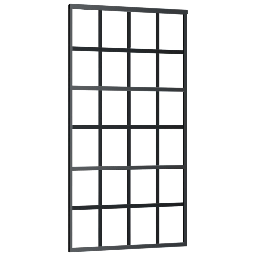 VidaXL Schuifdeur met beslag 102x205 cm aluminium en ESG-glas