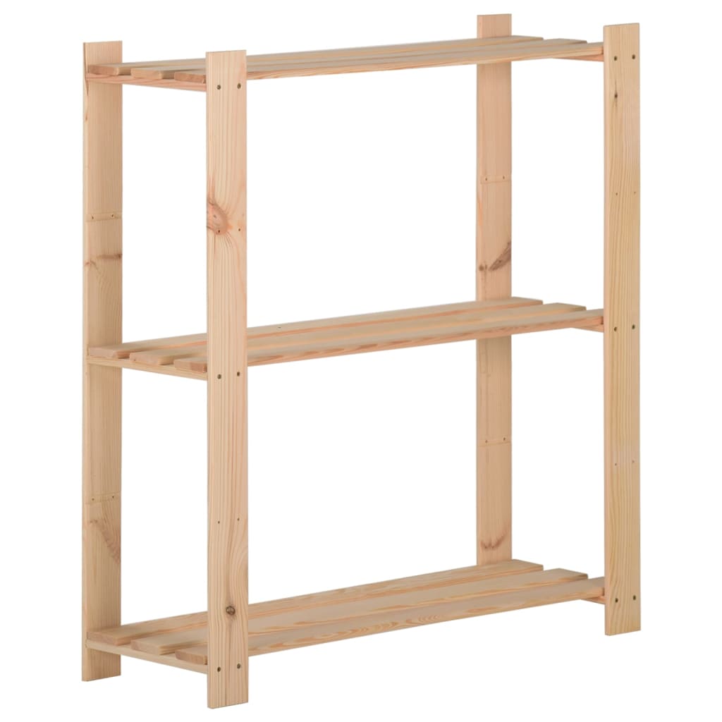 Vidaxl opbergrek 3-laags 80x28,5x90 cm massief groenenhout