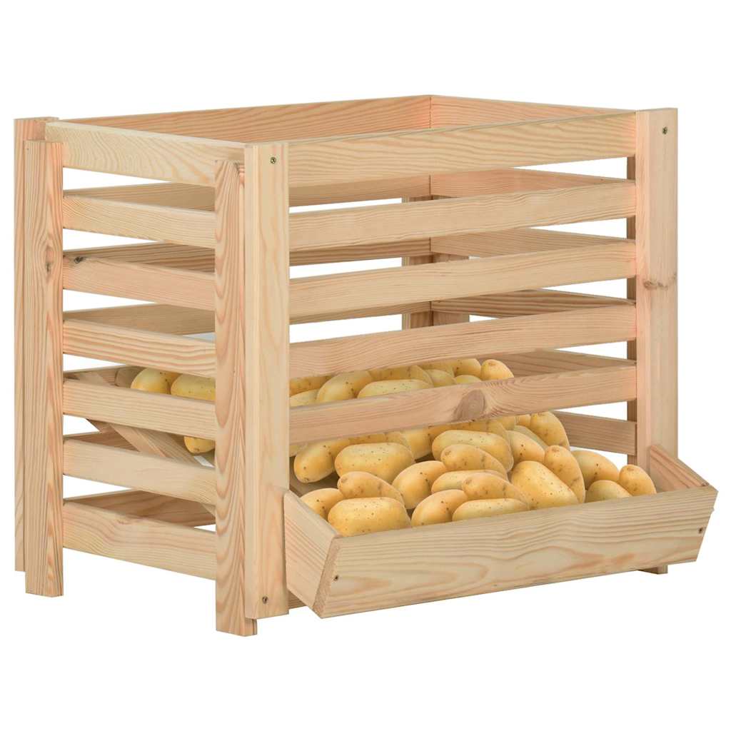 Vidaxl aardappelkist 60x40x50 cm massief groenhout