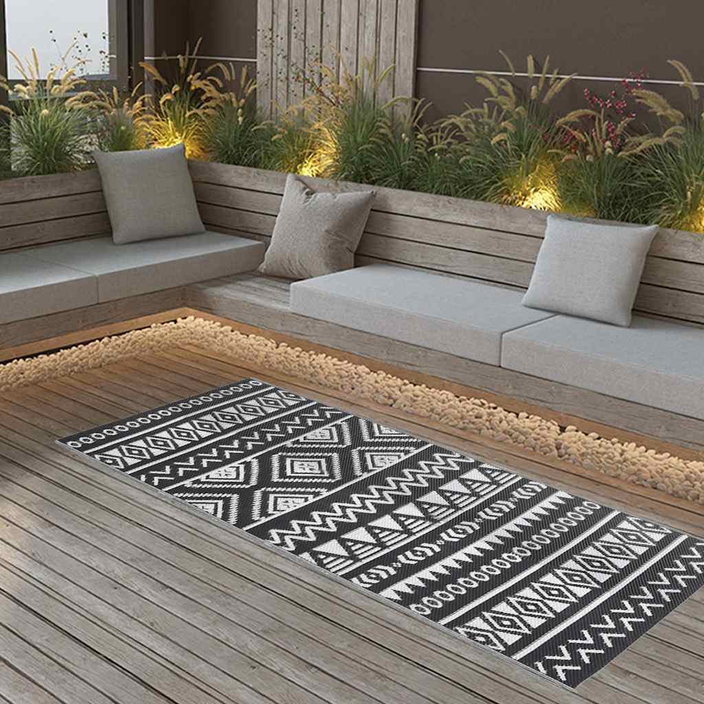 Vidaxl buitenkleed arakil 80x150 cm polypropeen zwart