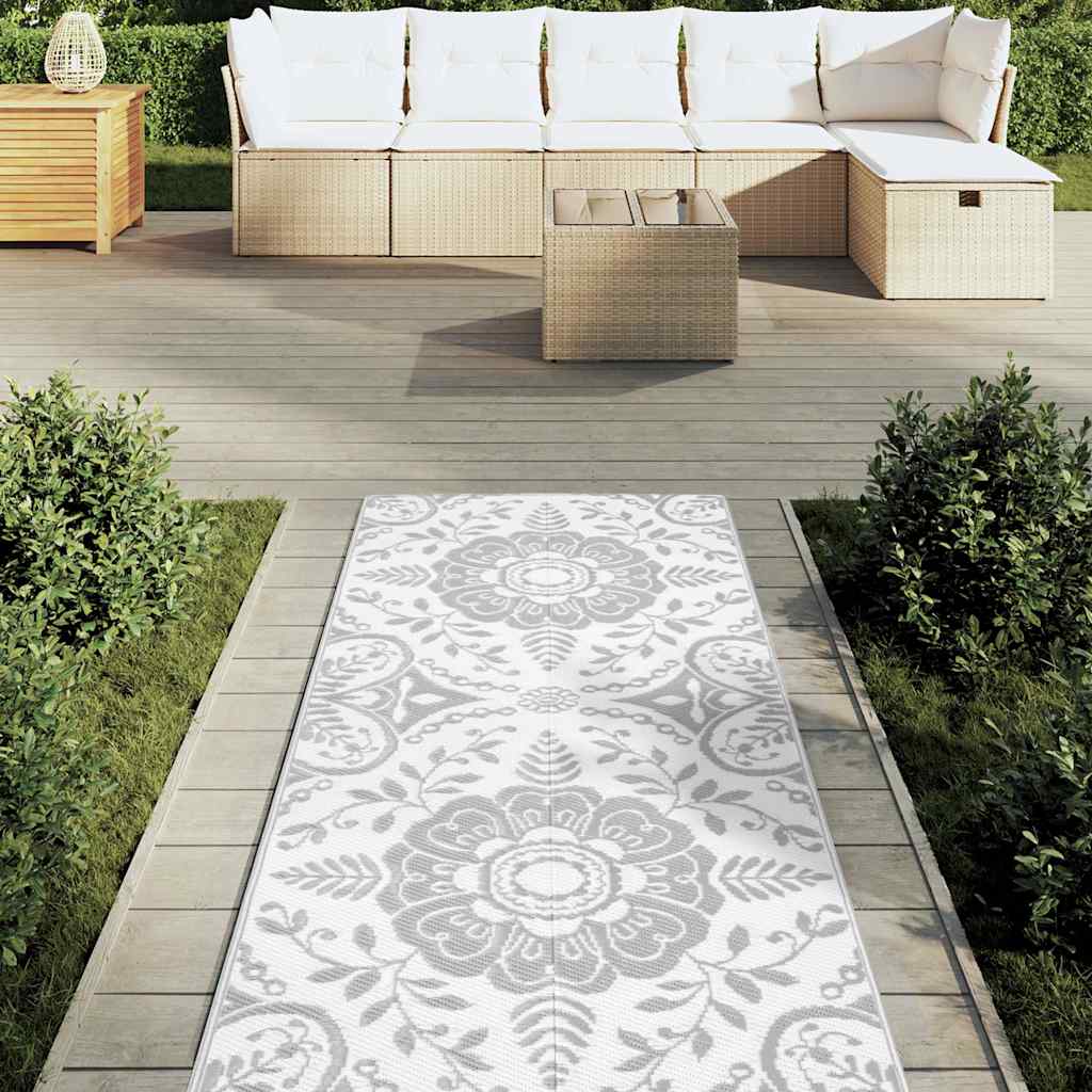 Vidaxl buitenkleed arakil 80x250 cm polypropeen lichtgrijs