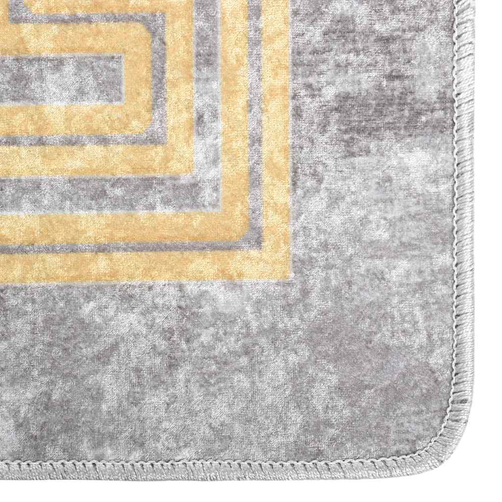 VidaXL Vloerkleed wasbaar antislip 160x230 cm grijs