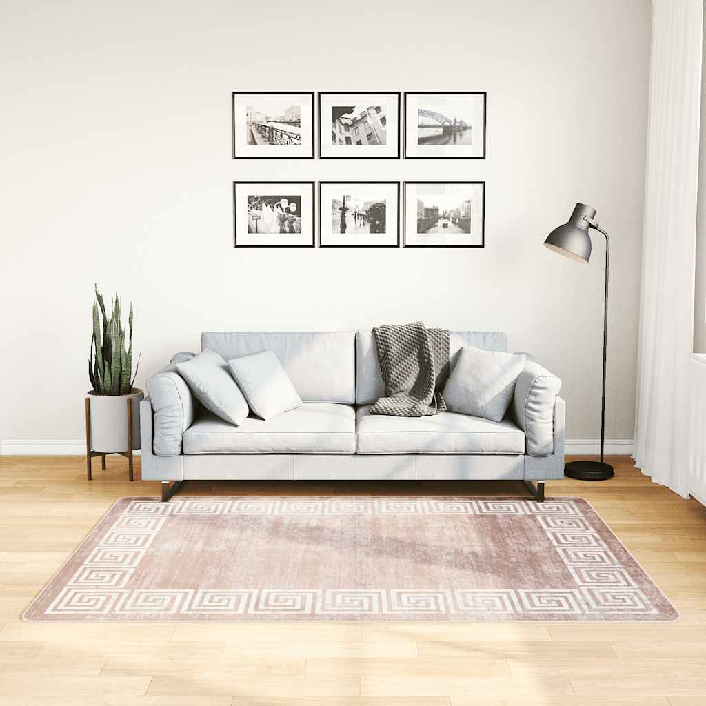 Vidaxl vloerkleed wasbaar antislip 120x180 cm beige