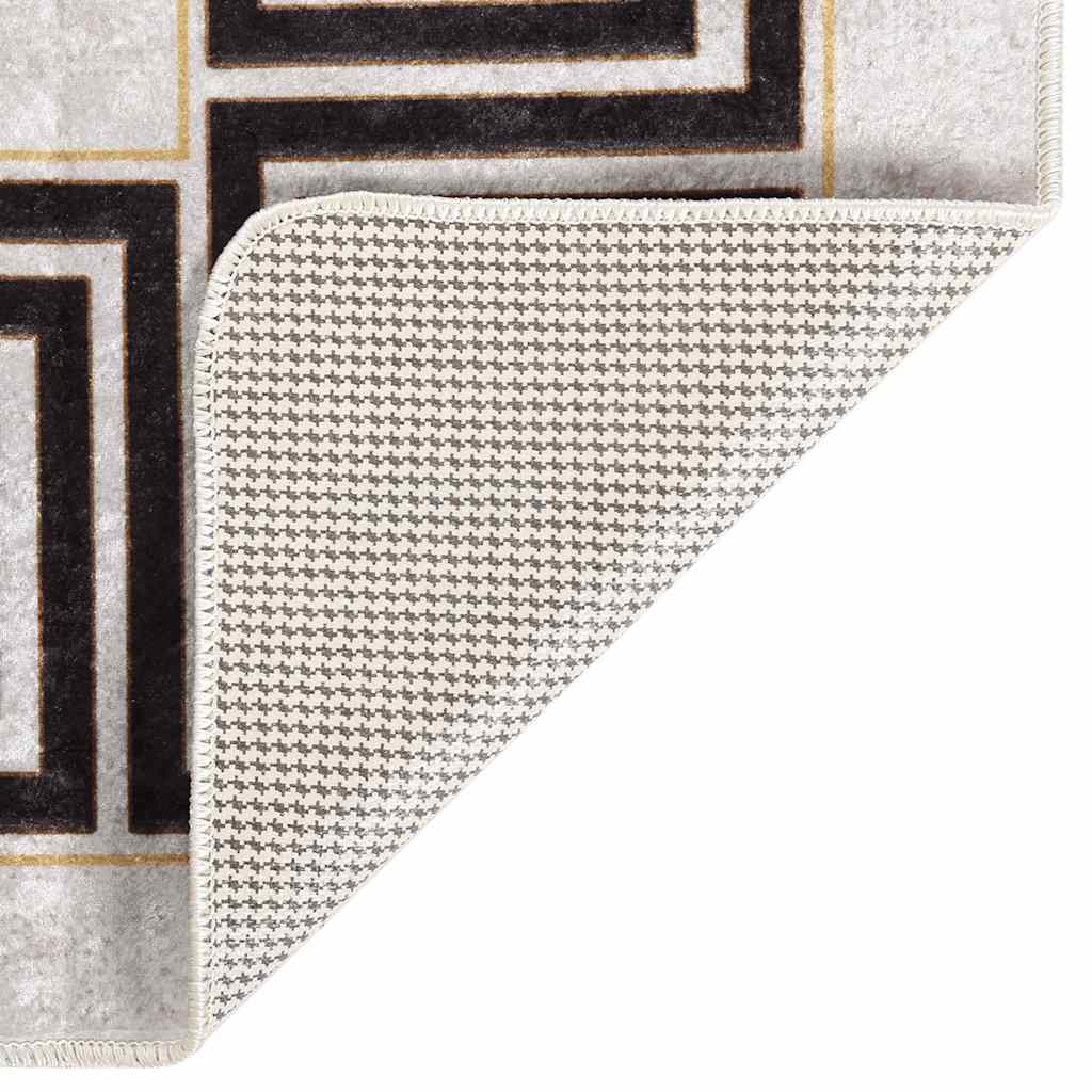 Vidaxl vloerkleed wasbaar antislip 120x180 cm lichtbeige
