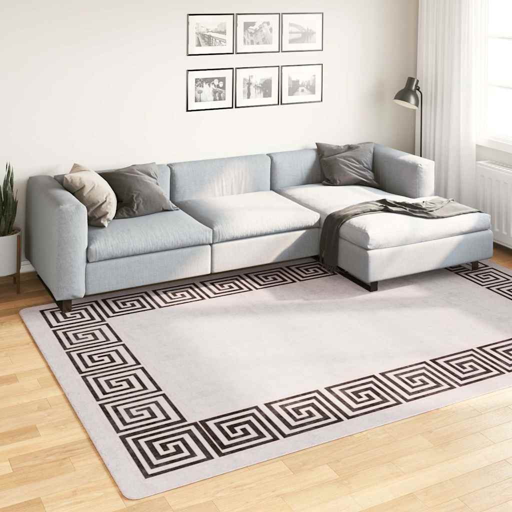 VidaXL Vloerkleed wasbaar antislip 190x300 cm lichtbeige