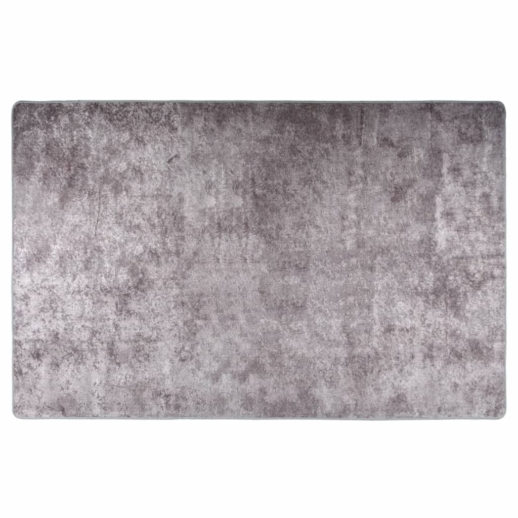 VidaXL Vloerkleed wasbaar antislip 80x150 cm grijs