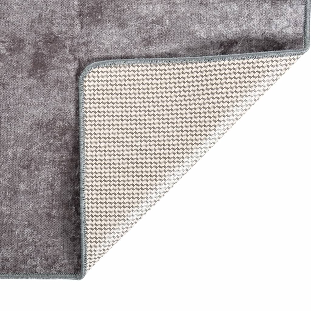 VidaXL Vloerkleed wasbaar antislip 80x150 cm grijs