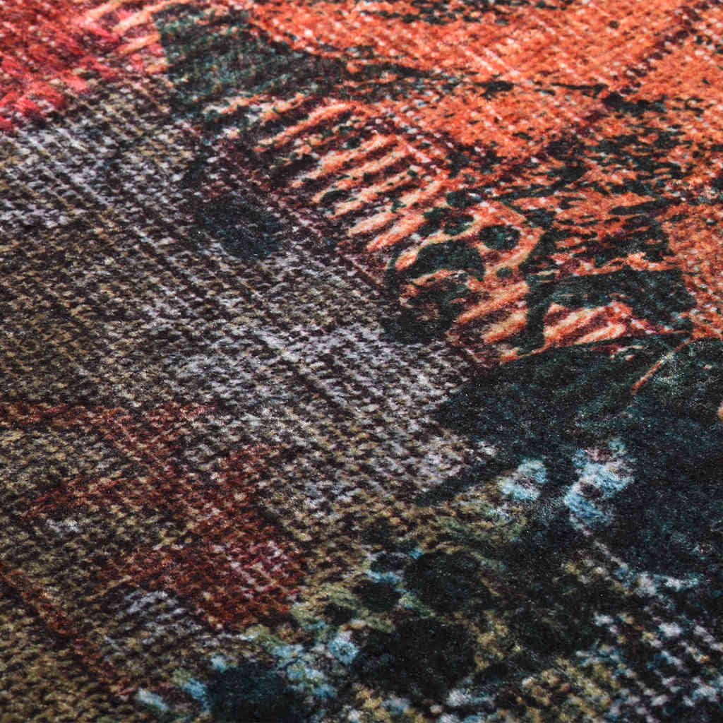 Vidaxl vloerkleed wasbaar antislip patchwork 80x150 cm meerkleurig